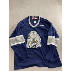 Lutch Long Beach ice dogs Hockey Jersey Long Sleeve Navy Nike team Size L Rare